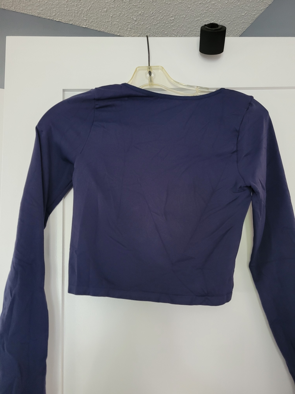PacSun Long Sleeve Scoop Neck Crop Top in Navy Blue - Picture 3 of 3